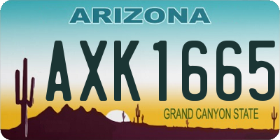 AZ license plate AXK1665