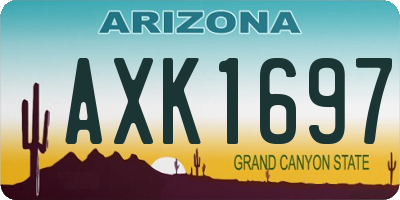 AZ license plate AXK1697