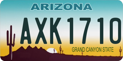 AZ license plate AXK1710