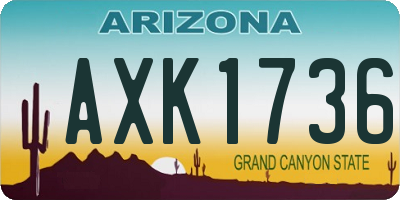 AZ license plate AXK1736