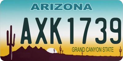 AZ license plate AXK1739