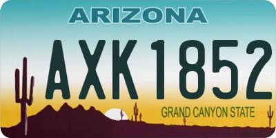 AZ license plate AXK1852