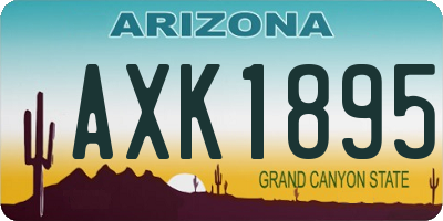 AZ license plate AXK1895