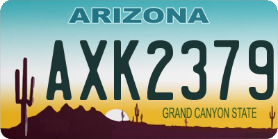AZ license plate AXK2379