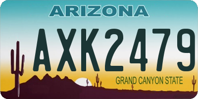 AZ license plate AXK2479