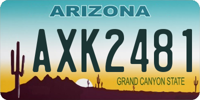 AZ license plate AXK2481
