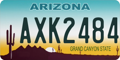 AZ license plate AXK2484