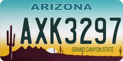 AZ license plate AXK3297
