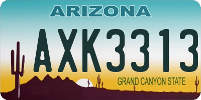 AZ license plate AXK3313