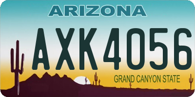 AZ license plate AXK4056