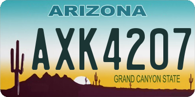 AZ license plate AXK4207