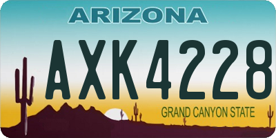 AZ license plate AXK4228