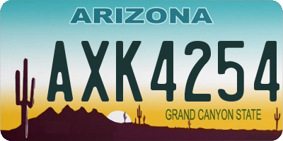 AZ license plate AXK4254