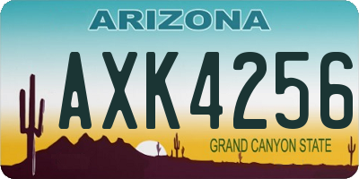 AZ license plate AXK4256