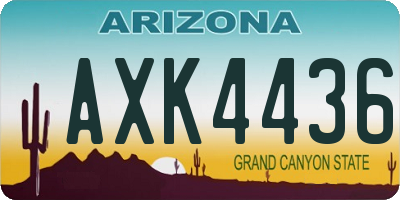 AZ license plate AXK4436