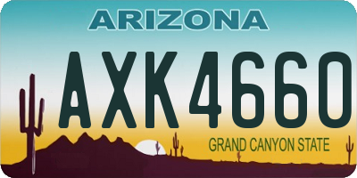 AZ license plate AXK4660