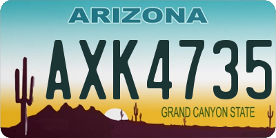 AZ license plate AXK4735