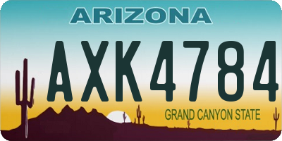 AZ license plate AXK4784