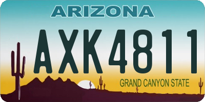 AZ license plate AXK4811