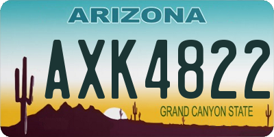 AZ license plate AXK4822
