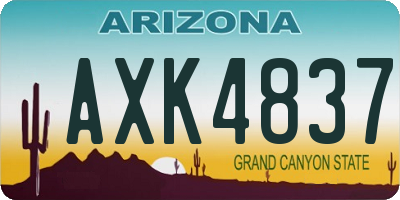 AZ license plate AXK4837
