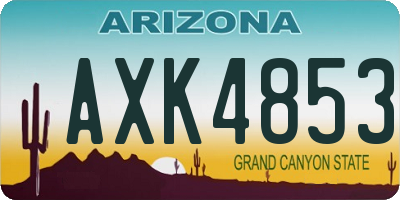 AZ license plate AXK4853