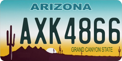 AZ license plate AXK4866