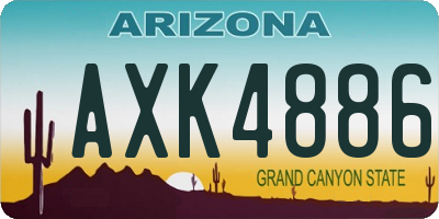 AZ license plate AXK4886