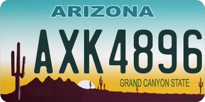 AZ license plate AXK4896