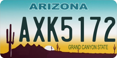 AZ license plate AXK5172