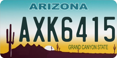AZ license plate AXK6415
