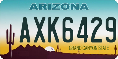 AZ license plate AXK6429