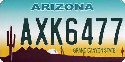 AZ license plate AXK6477