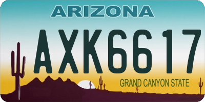 AZ license plate AXK6617