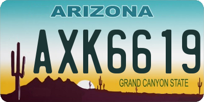 AZ license plate AXK6619