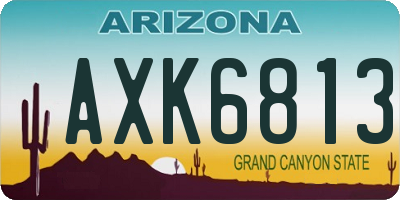 AZ license plate AXK6813