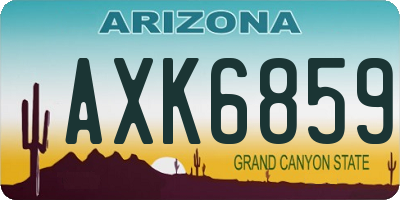 AZ license plate AXK6859
