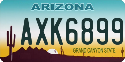 AZ license plate AXK6899