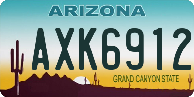 AZ license plate AXK6912