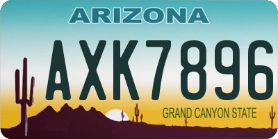 AZ license plate AXK7896