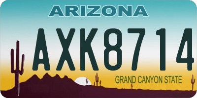 AZ license plate AXK8714