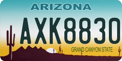 AZ license plate AXK8830