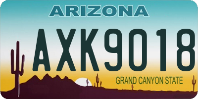 AZ license plate AXK9018