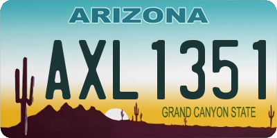 AZ license plate AXL1351
