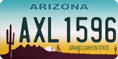 AZ license plate AXL1596