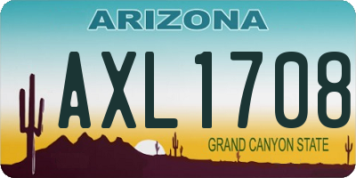 AZ license plate AXL1708