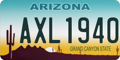 AZ license plate AXL1940