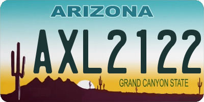 AZ license plate AXL2122