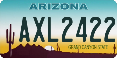 AZ license plate AXL2422