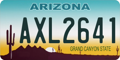 AZ license plate AXL2641